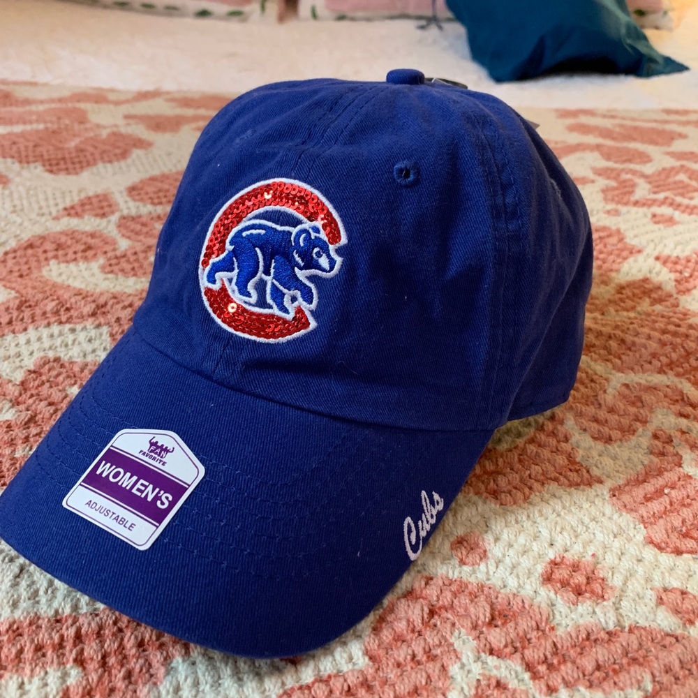 NWT Chicago Cubs baseball hat with sequined logo - Picture 2 of 8